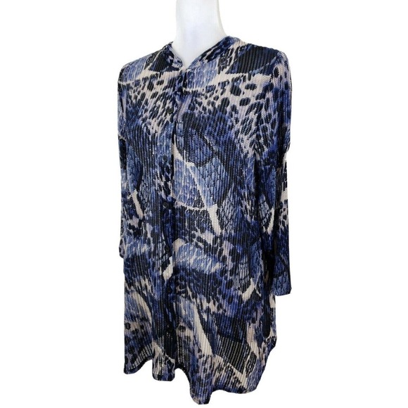 Travelers by Chico's ~Woman Size 2 (Large) ~Multicolor Print Button Front Top - Picture 6 of 12